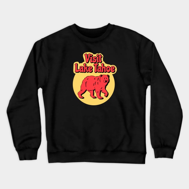 Visit Lake Tahoe Bear Crewneck Sweatshirt by Milasneeze